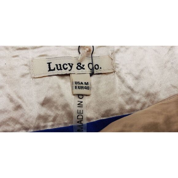 NWT Lucy & Co. Blue & Beige Crochtet Pencil Skirt Size Medium - Picture 14 of 16
